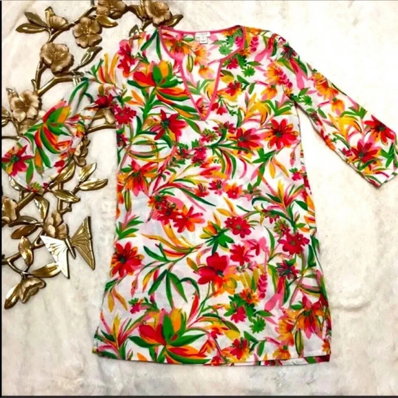 J. Crew Factory Tops - J. Crew Floral Print Vneck Tunic Size XXS